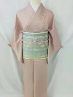 レース着物 レースきもの フリーサイズL 着物単品 薄い淡いピンク 