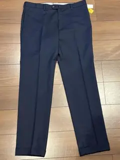 【新品未使用】person'sネイビー ノータックスラックス ウエスト92cm