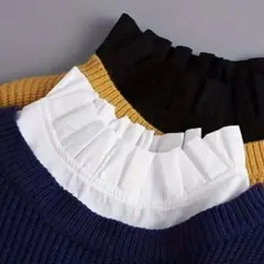 フリル付きホワイトつけ襟 85-140キャッティ