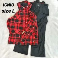 IGNIO✨️イグニオ　男性用スキー・スノボウェア上下 赤黒チェック　L　メンズ
