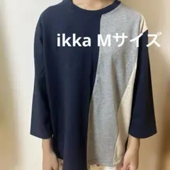 ikka Mサイズ　バイカラー クルーネック 七分袖 カットソーのサムネイル