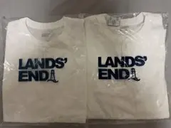 Lands' End ホワイト ヘンリーネック Tシャツ 2枚セット