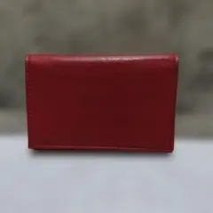 新品☆レザー製 赤 名刺入れ　パスケース　コインケース付き