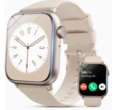 新品！新品　スマートウォッチ　ゴールド　1.85インチ　防水　時計　スマホ