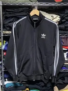 刺繍 adidas ブラック トラックジャケット