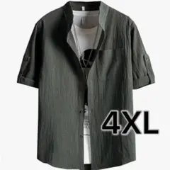 【4XL】シャツ メンズ 七分袖 半袖 夏服  大きいサイズ 無地 柔らかい