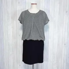 【GLACIER】半袖 チュニックワンピース ボーダー カットソー M