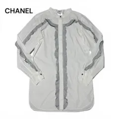 CHANEL シャネル ココボタン フリルブラウス シャツ 38のサムネイル