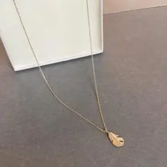 極美品 運気上昇 長羽フェザーネックレス ゴールド14Kコーティング重ね付け