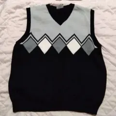 PROL JEANS アーガイル柄 ベスト L　メンズ