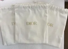 新品 未使用⭐︎DIOR ディオール ロゴ入りホワイト巾着 3枚セット