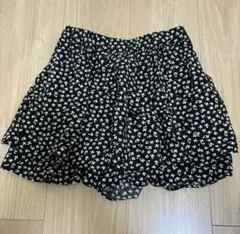 ユニクロ　キッズ　ショートパンツ　花柄　ブラック130