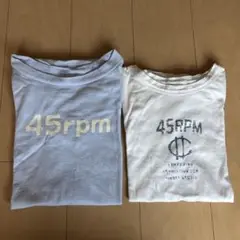 45rpm Tシャツ 2枚セット 水色と白