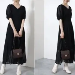 未使用archivesアルシーヴ刺繍レースワンピースブラック