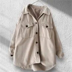 CPOシャツジャケット 長袖 ポケット付き ドロップショルダー M