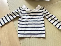 GAP ストライプ襟付き長袖カットソー　100cm