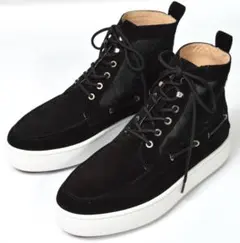 未使用 クリスチャンルブタン ハラコ切替 ハイカット レザースニーカー 40 黒