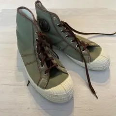 00s チェコ軍 ハイカットスニーカー 27cm カーキ ホワイト