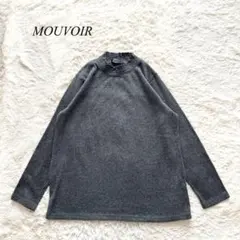 H7【モボワール】ニット　長袖　ハイネック　グレー　LL あったか　がジュアル