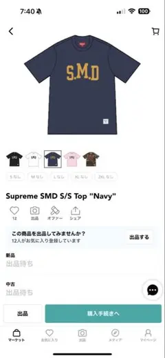 Supreme SMD S/S Top "Navy"