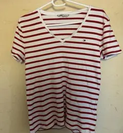 トミーヒルフィガー ボーダーTシャツ Vネック