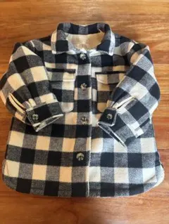 ZARA KIDS フランネルチェックジャケット(ブラック・ホワイト)