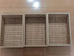 無印良品 ブリ材バスケット 中×3個