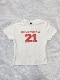 ロゴTシャツ ホワイト 半袖 ナンバリング Y2K
