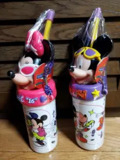 レア90’sオールド ミッキー＆ミニー ボトル 2個セット ディズニー