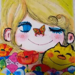新品未使用 水森亜土 ハンドタオル2枚セットおまけパネル生地つき★
