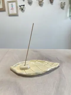葉っぱの線香立て 陶器 ハンドメイド