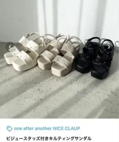 ビジュースタッズ付きキルティングサンダル NICE CLAUP
