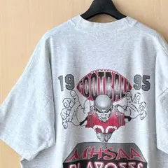 90s USA製古着　ヴィンテージ　Tシャツ　アメフトグラフィック　霜降り