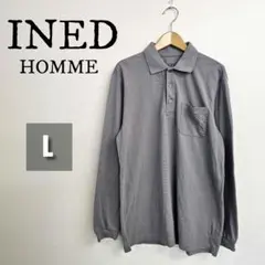 【美品】INED HOMME 長袖ポロシャツ グレー 春服 メンズ Lのサムネイル