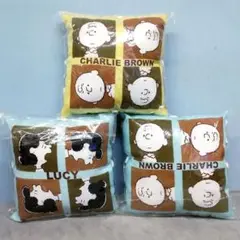 ★新品　3個セット　スヌーピー　ミニクッション　掛け紐付き　16×16×6cm