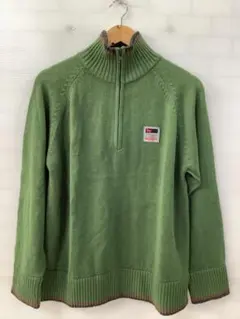 10.29◎A845◎ドッグデプト◎ハーフジップニットセーター◎グリーン