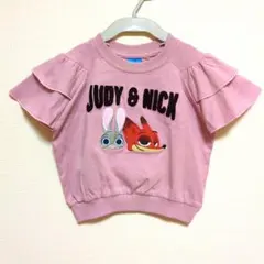 ディズニー ズートピア キッズ Tシャツ 90　ニック　ジュディ　しまむらのサムネイル