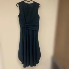 ダークグリーン ラップスタイル パーティードレス
