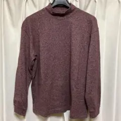 ユニクロU 2018AW オーバーサイズモックネックT（長袖）パープル Lサイズ