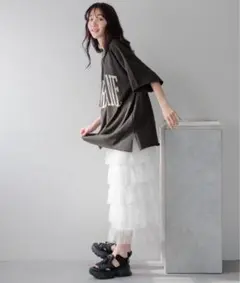 LOWRYSFARM 2WAYフリルチュールスカート