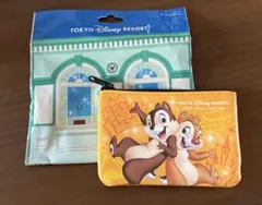 パークチケットチケット柄　チップとデール ポーチ　匿名配送