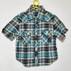 〈120〉新品　エレメント　半袖　チェック　ブラウス