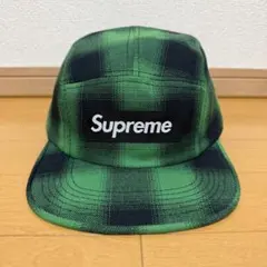 Supreme Hombre Plaid Camp Cap グリーン 08aw