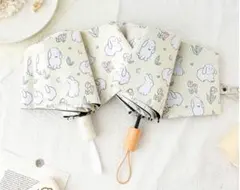 可愛いウサギ柄8本骨手動/自動開閉折りたたみ傘 日傘 軽量 晴雨兼用 49