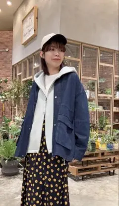 ニコアンド エアバルーンWジップパーカー　ライトグリーンのサムネイル