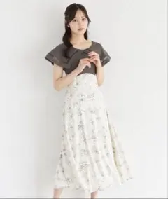 tocco closet ビックカラーバックレースアップドッキングワンピース