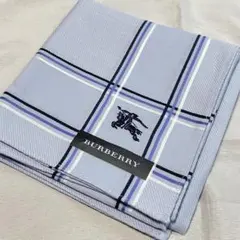 未使用 BURBERRY ハンカチ ホースマーク　 チェック柄　ブルー