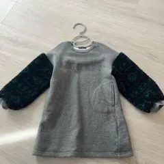 Daddy Oh Daddy ネイティブ柄 袖ボア裏起毛ワンピース 100cm