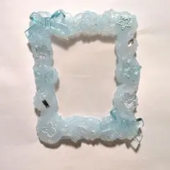 水色 花柄 ホイップデコ トレカケース