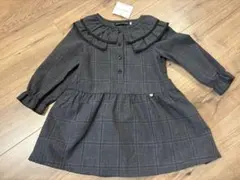 新品未使用タグ付き！BeBe チェック柄フリルワンピース 100cm